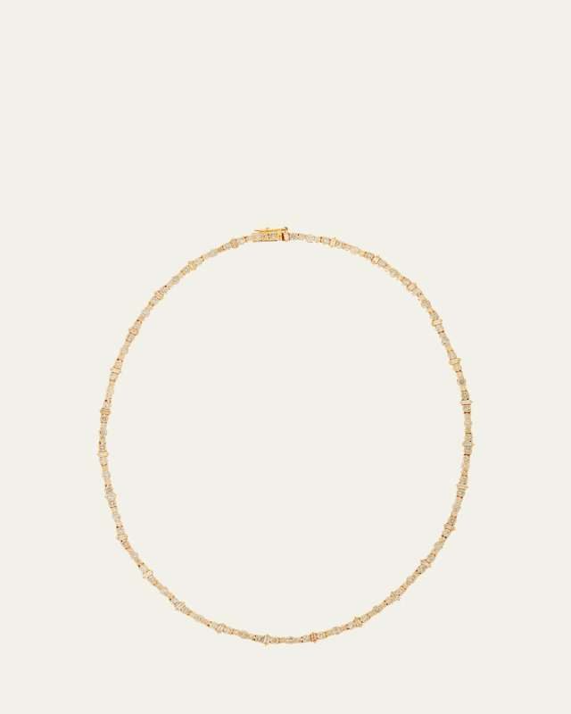 Champagne Diamond Rivulet Spread Necklace in 18K Yellow Gold